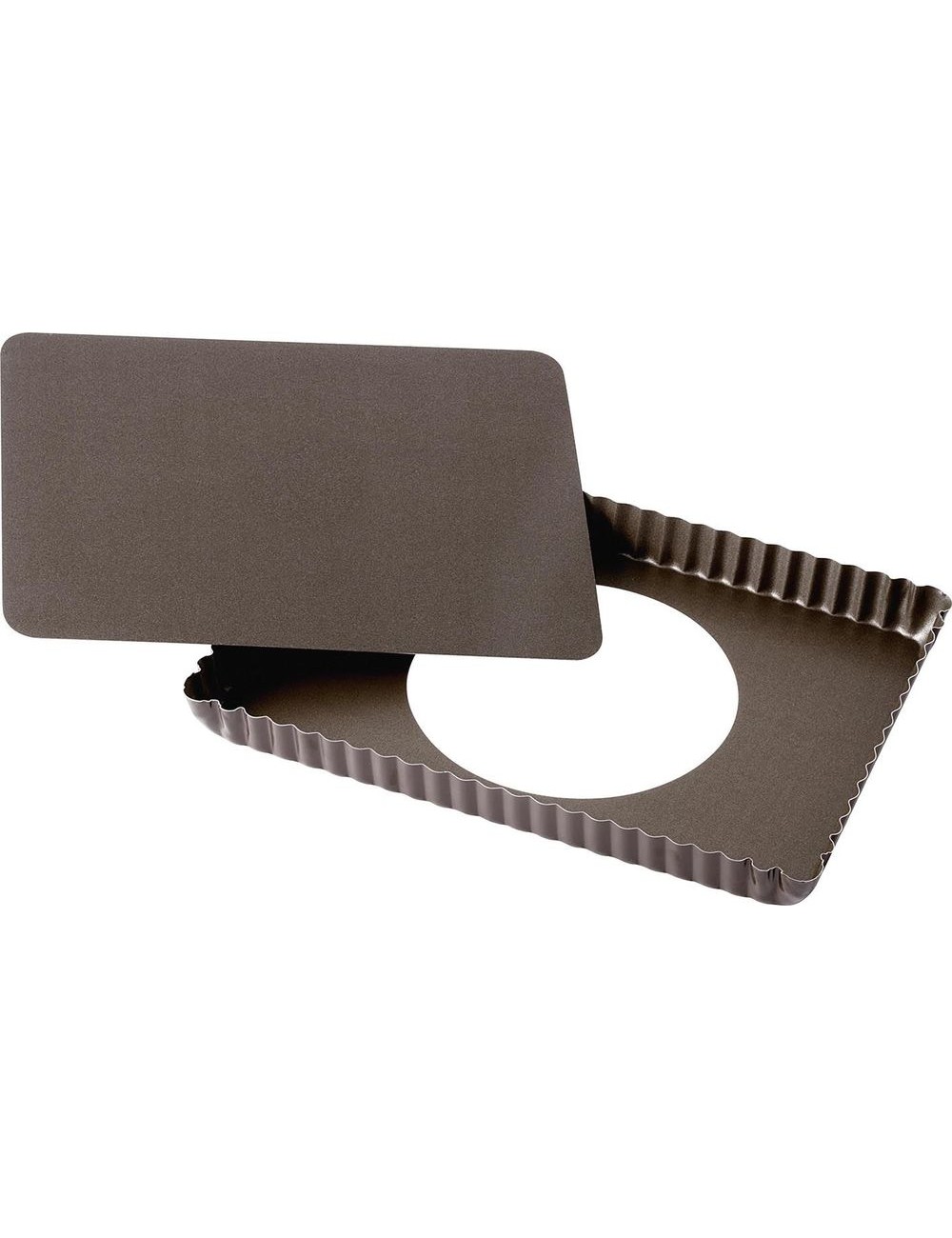 Moule À Tarte Rectangulaire 29 Cm En Tôle Antiadhérente Fond Amovible
