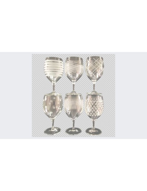 6 Verres À Pied Rose Oslo 33 Cl