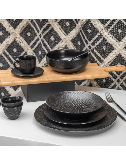 Assiette Plate Vesuvio Noire 27 Cm
