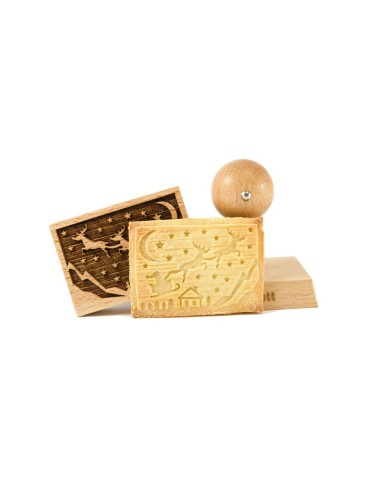 Tampon Rectangle Motif Traîneau Du Père Noël