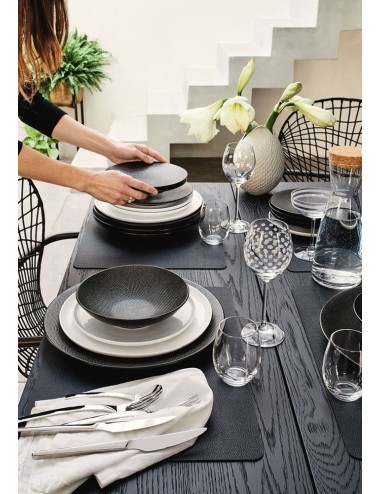 Assiette Creuse Vesuvio Noir 19 Cm