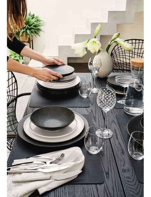 Assiette Creuse Vesuvio Noir 19 Cm
