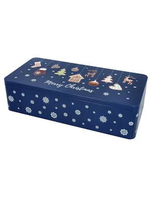 boite bleu merry christmas pour biscuit