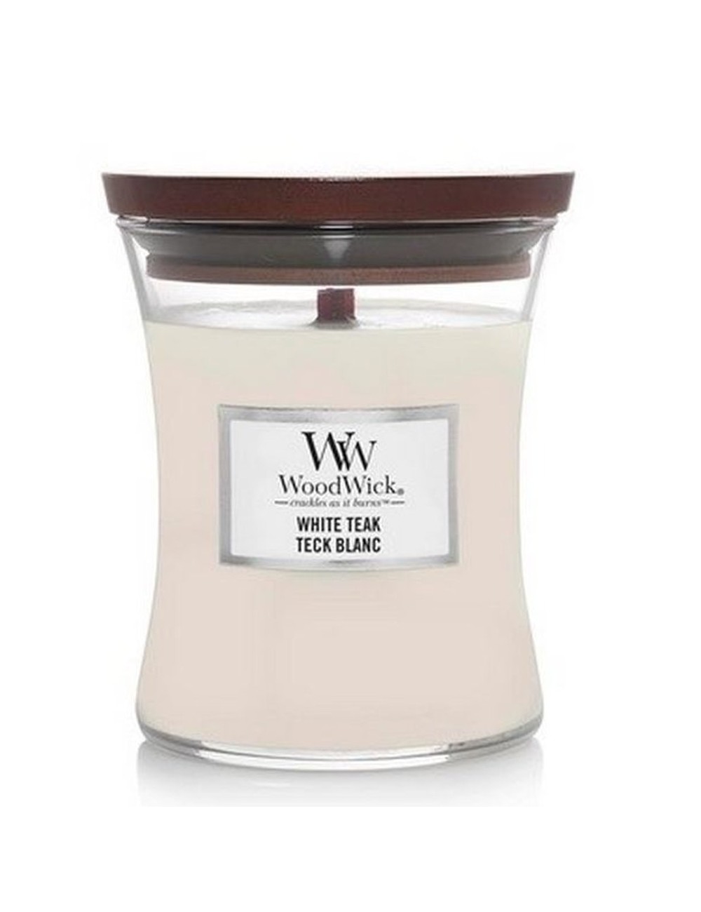 bougie moyenne jarre teck blanc (parfum de branches de sapin, ...)