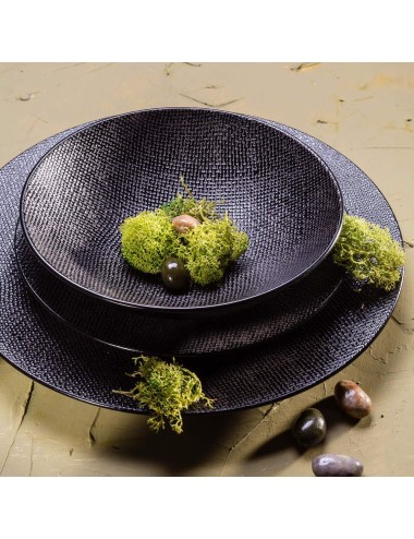 Assiette À Pâtes Vesuvio Noir 25 Cm