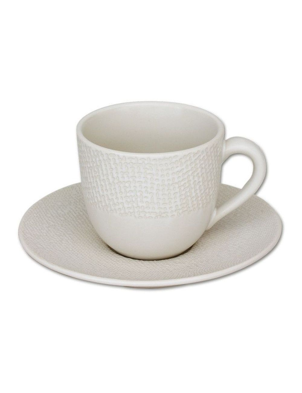 Tasse café 12 cl + soucoupe VESUVIO Ivoire