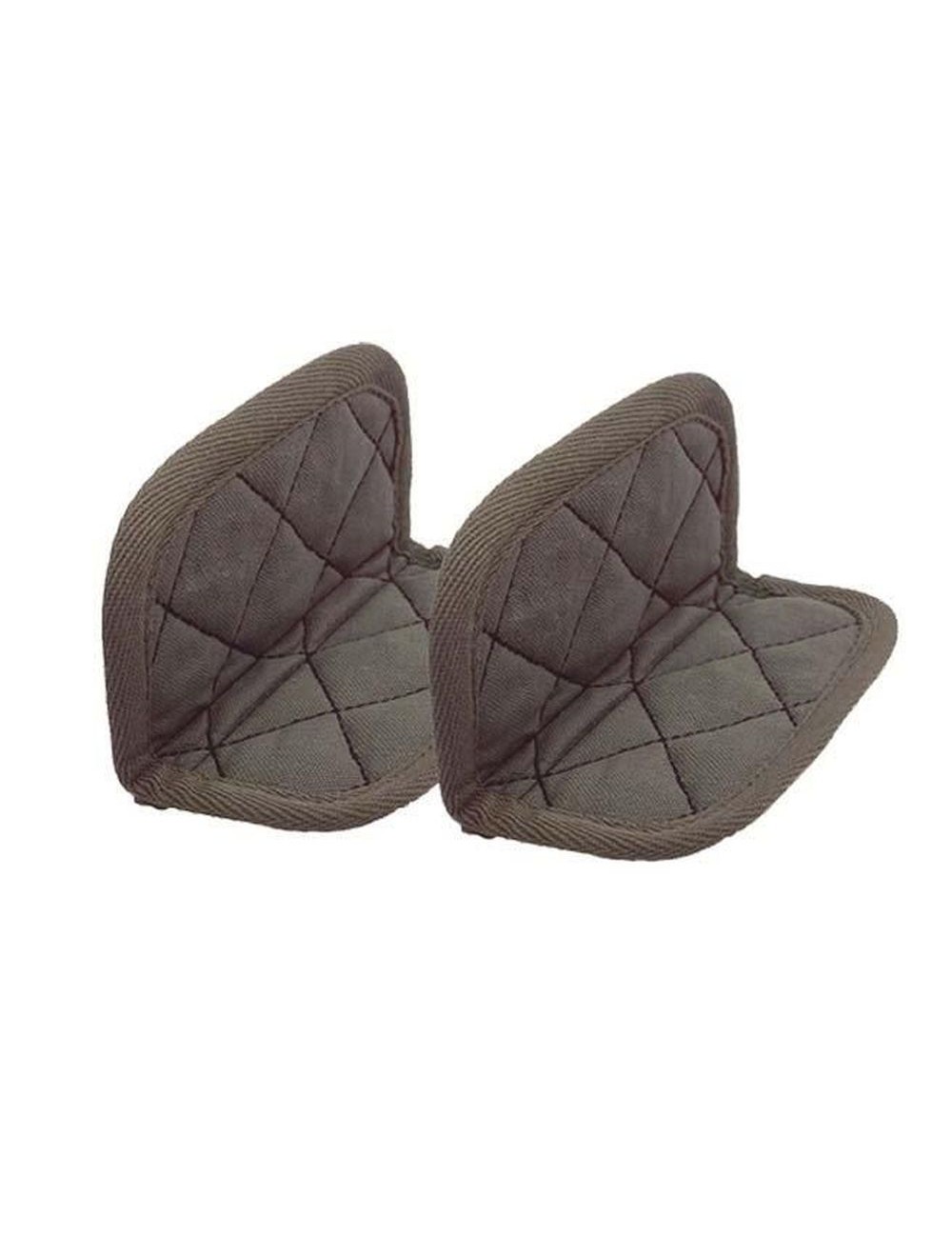 Paire de maniques en coton taupe