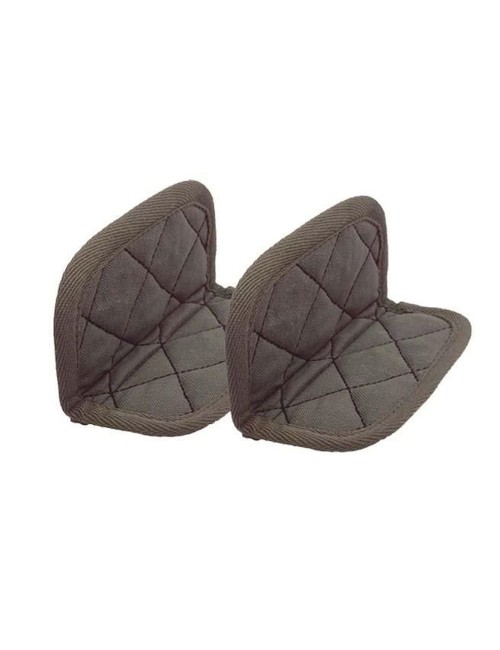 Paire de maniques en coton taupe