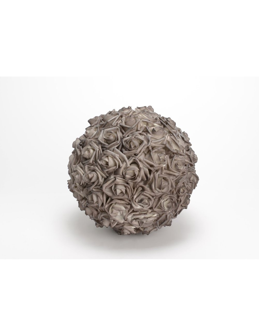 BOULE DECO ROSE GRISE D30