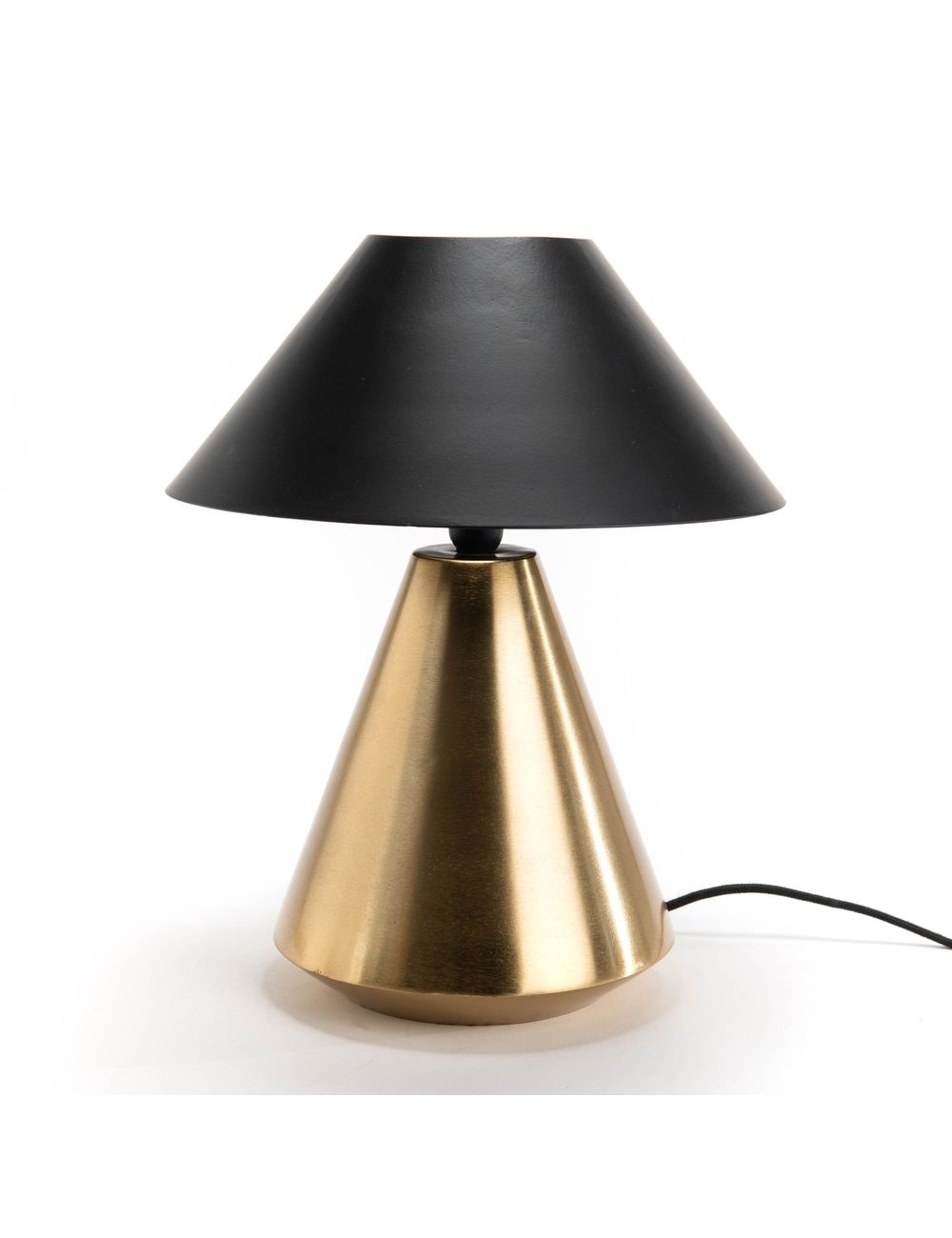 LAMPE TABLE FUNGI NOIRE ET OR