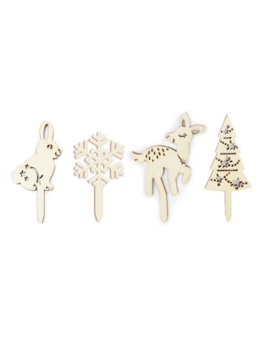 4 CAKE TOPPERS FORET ENCHANTEE