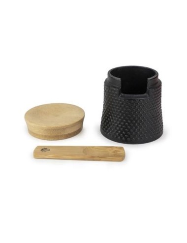 Moulin À Poivre Bali Fonte Noir Et Sa Coupelle À Sel En Coffret Cadeau