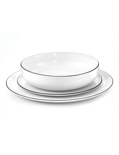 Assiette Plate Yaka Filet Noir 27 cm