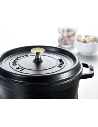 Cocotte En Fonte Ronde 24 Cm Noir Mat