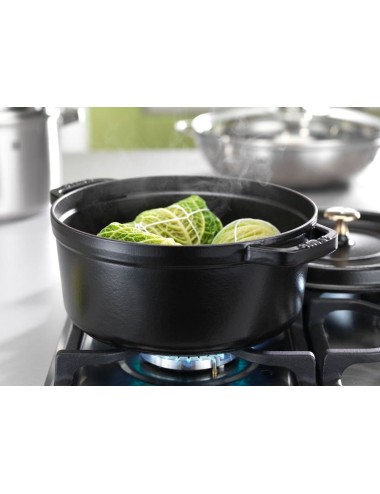 Cocotte En Fonte Ronde 24 Cm Noir Mat
