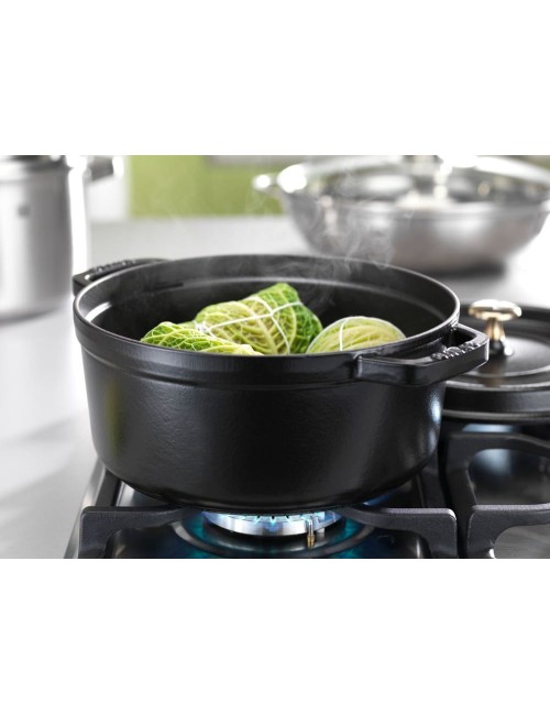 Cocotte En Fonte Ronde 24 Cm Noir Mat
