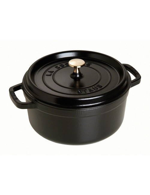 Cocotte En Fonte Ronde 24 Cm Noir Mat