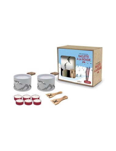 Coffret Raclette À La Bougie Lumi 2 Personnes Montagne Blanche