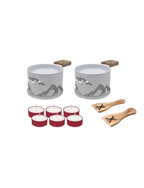 Coffret Raclette À La Bougie Lumi 2 Personnes Montagne Blanche