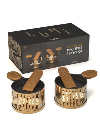 Coffret Raclette À La Bougie Lumi 2 Sets Individuels - Édition Or
