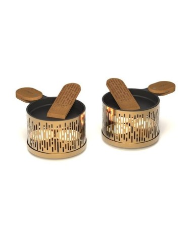 Coffret Raclette À La Bougie Lumi 2 Sets Individuels - Édition Or