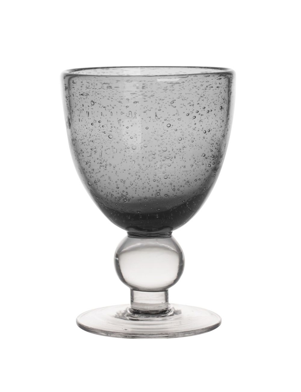 Verre À Pied Artisan Bulle Gris 28 Cl