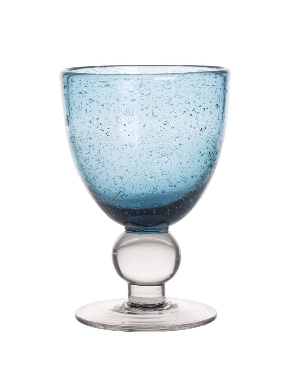 Verre À Pied Artisan Bullé Bleu 28 Cl