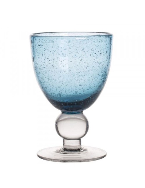 Verre À Pied Artisan Bullé Bleu 28 Cl