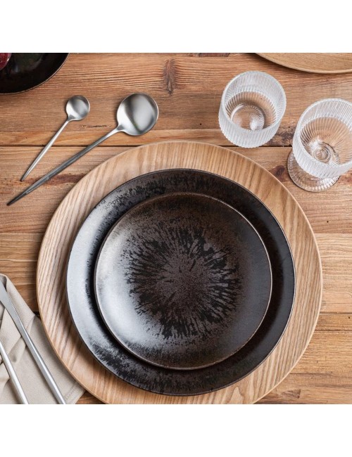 Assiette Dessert Onyx Noir 21 Cm