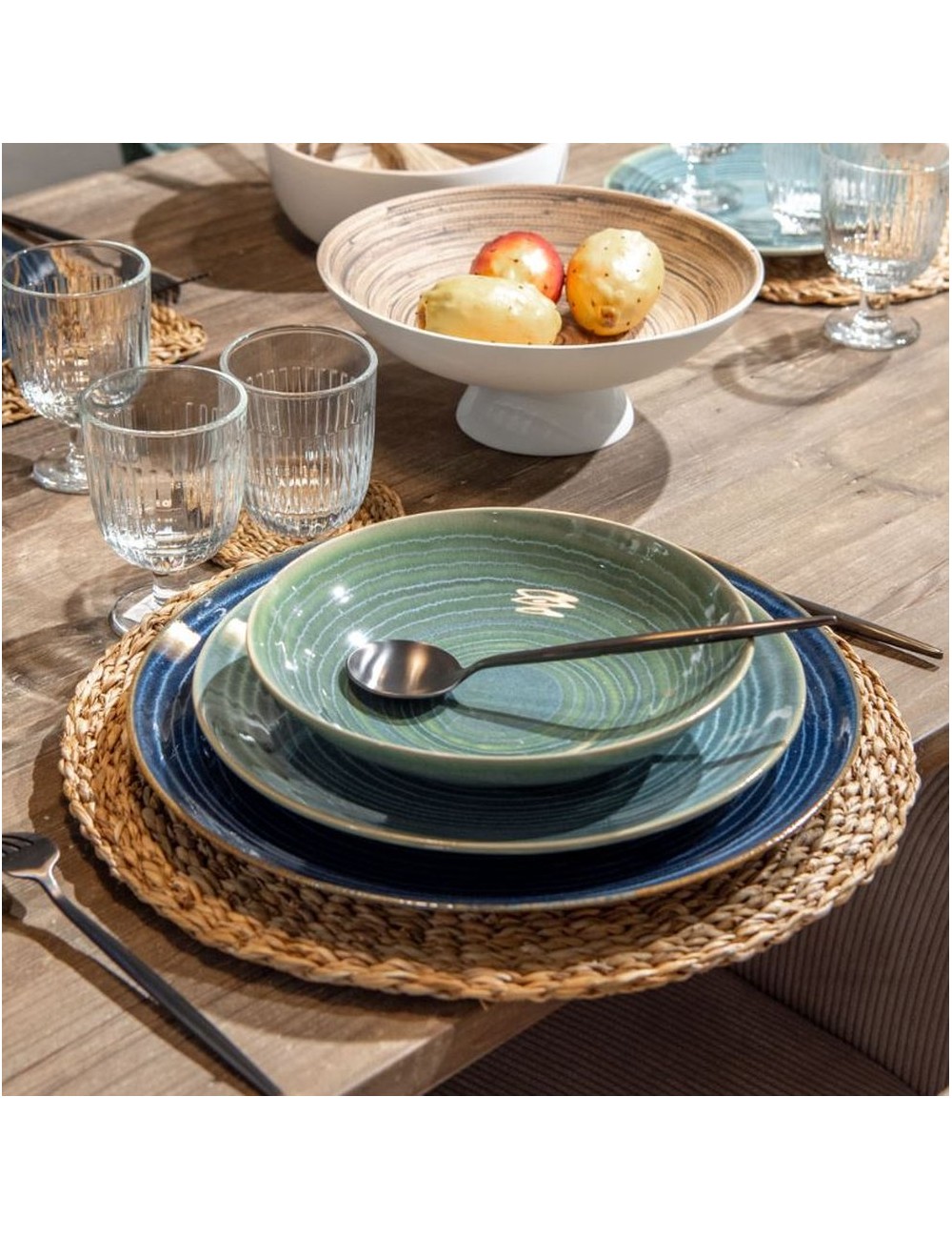 Assiette Plate Moon Lagon 27 Cm