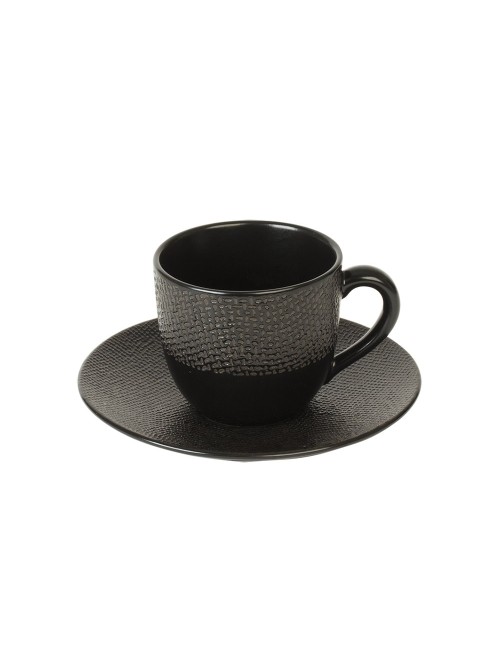 Tasse Café 12 Cl + Soucoupe Vesuvio Noir