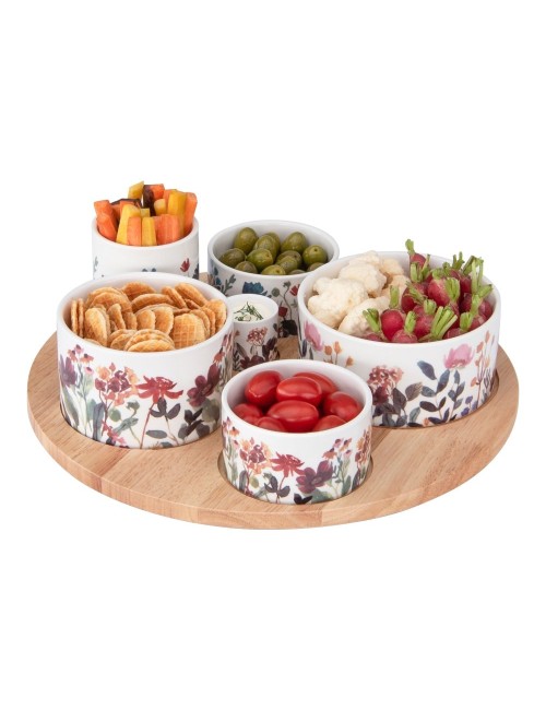 Plateau Apéritif Tournant Flor 34 cm
