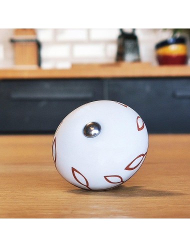 Poignée Boule Céramique Blanche