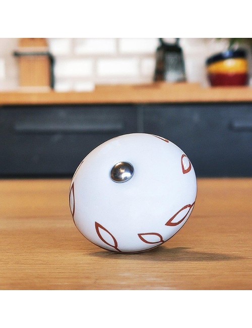 Poignée Boule Céramique Blanche