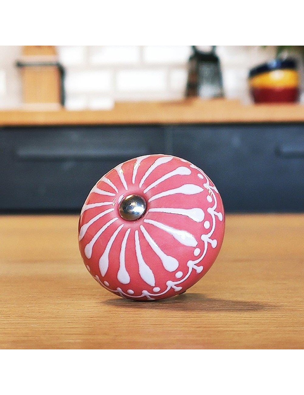 Poignée Boule Céramique Rose