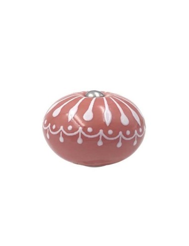 Poignée Boule Céramique Rose