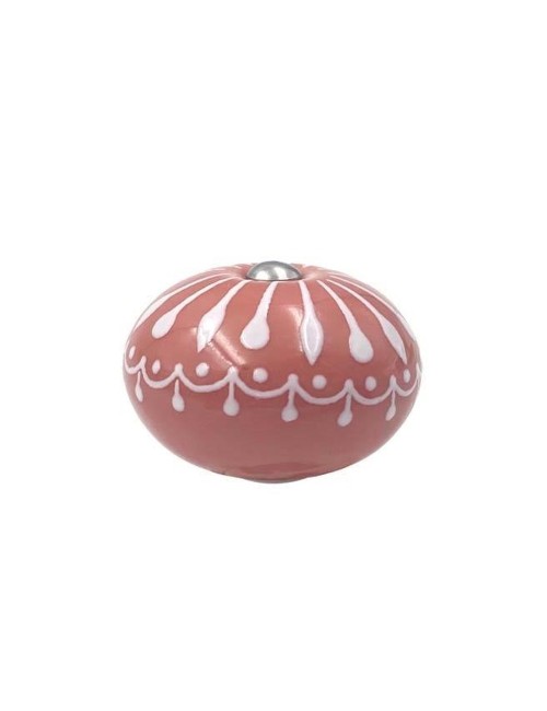 Poignée Boule Céramique Rose