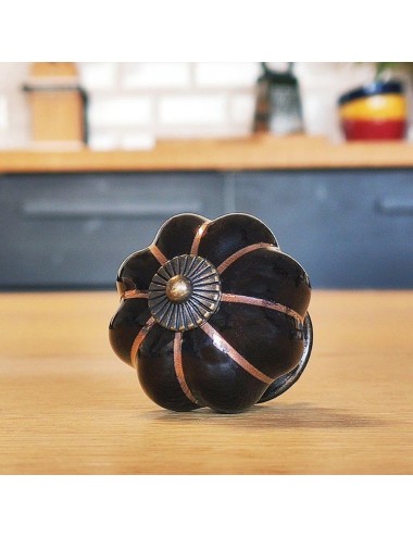 Poignée Citrouille Céramique Noire