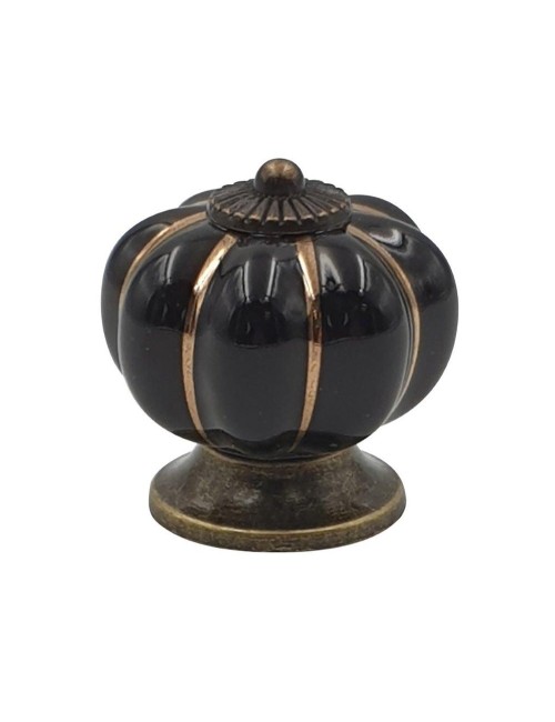 Poignée Citrouille Céramique Noire