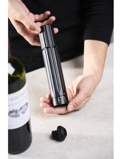 Pompe De Conservation Vin Et Champgne, Abs Noir 20 Cm