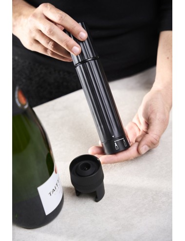 Pompe De Conservation Vin Et Champgne, Abs Noir 20 Cm