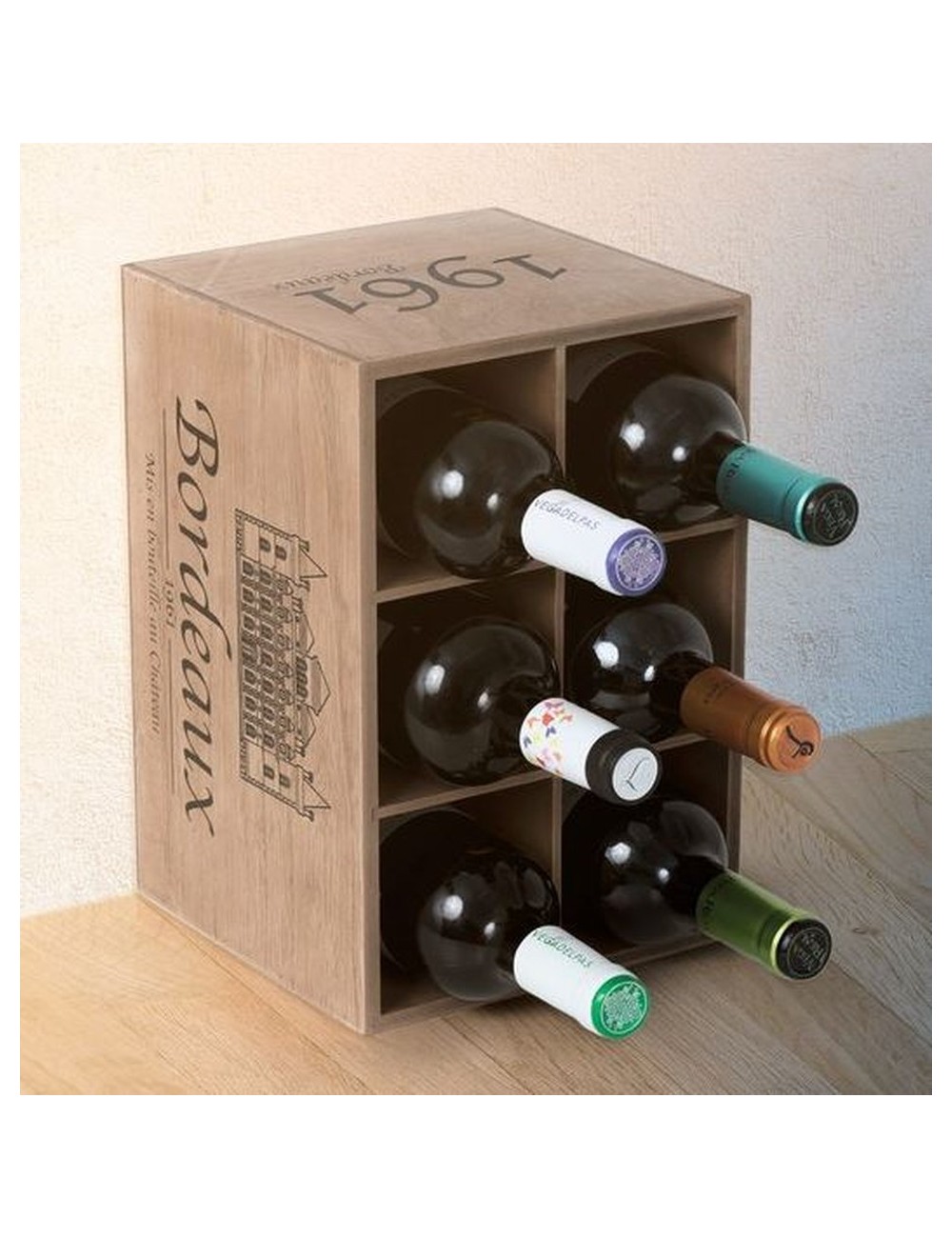 Porte Bouteille Bordeaux Bois