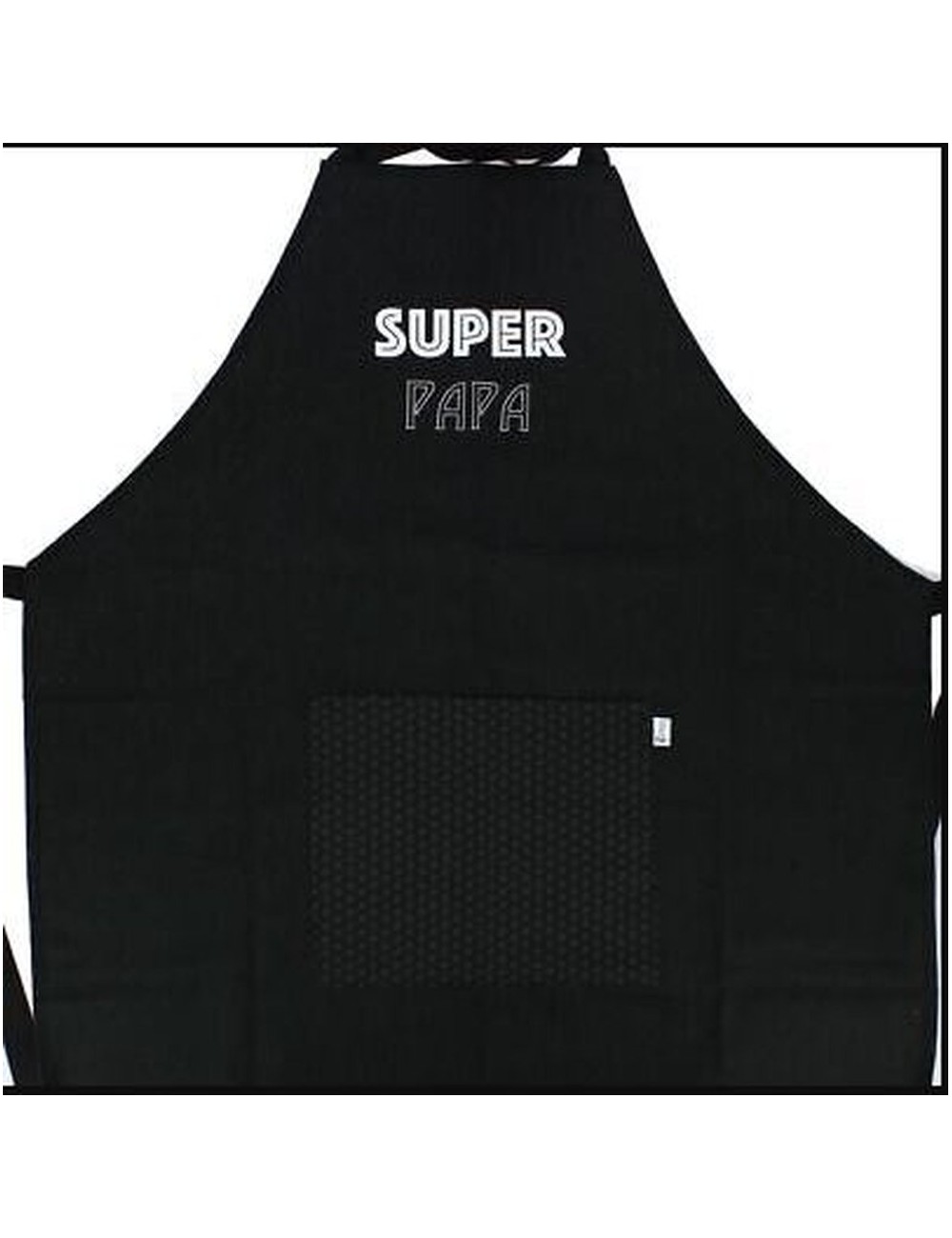 Tablier Adulte Super Papa Noir