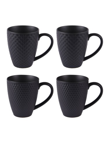 Coffret De 4 Mug 35Cl Black Mat