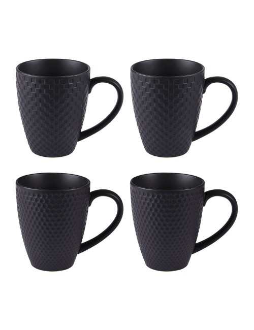 Coffret De 4 Mug 35Cl Black Mat