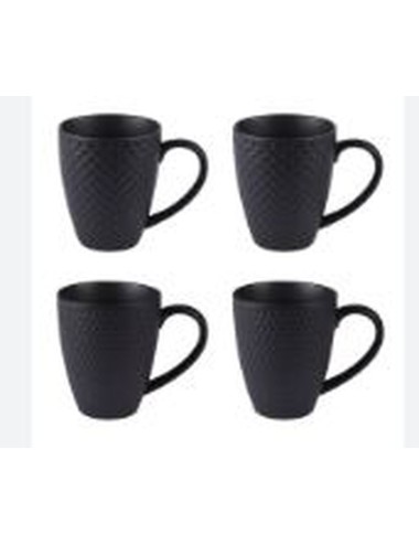Coffret De 4 Mug 35Cl Black Mat