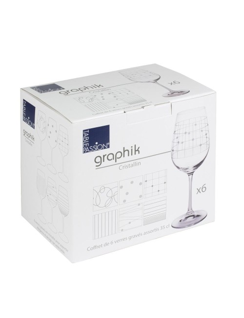6 Verres A Pied Graphik 35 Cl