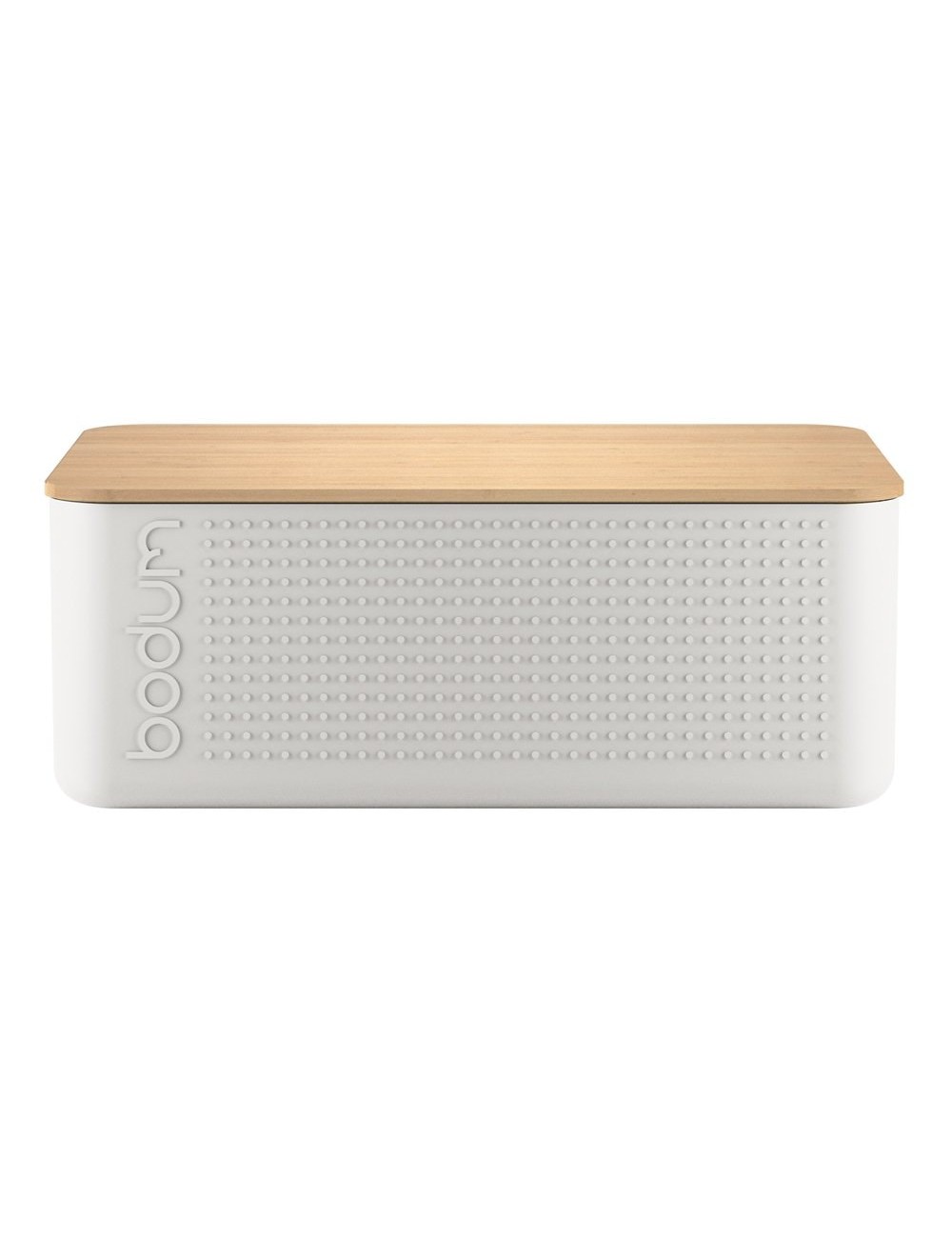 Boite À Pain Blanc Couvercle Bambou 37Cm
