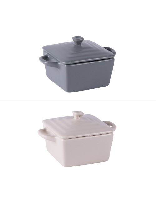 Mini Cocotte En Grès Carrée 13Cm