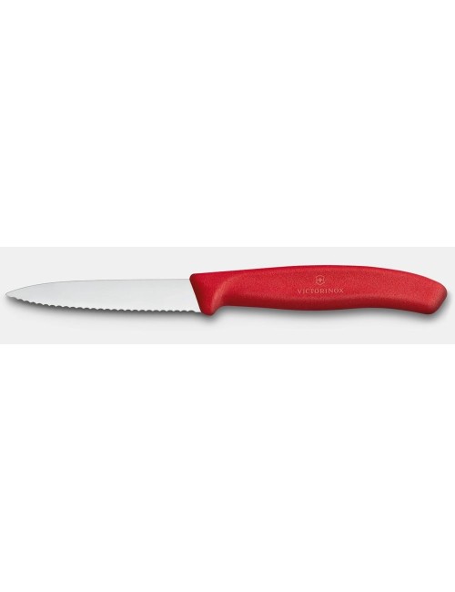 Couteau D'Office Victor 8Cm Rouge A Dent
